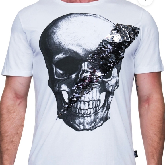 Mens MACEOO SKULLDISCO WHITE Tee suze2/S - Picture 6 of 7